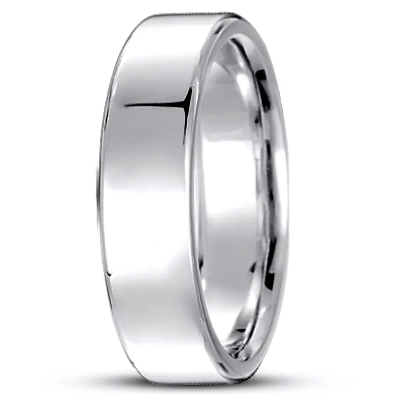 10K white gold 6.5mm high polish soft-edge-flat-comfort-fit-wedding-band - alternate view 10
