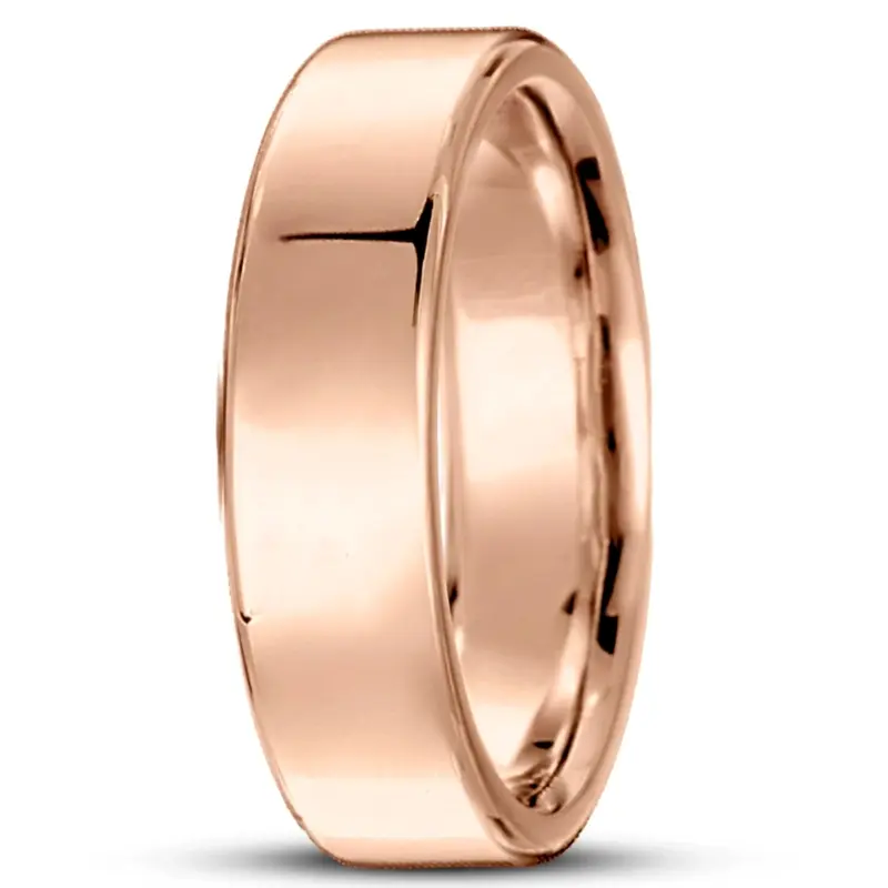 10K pink gold 6.5mm high polish soft-edge-flat-comfort-fit-wedding-band - alternate view 12