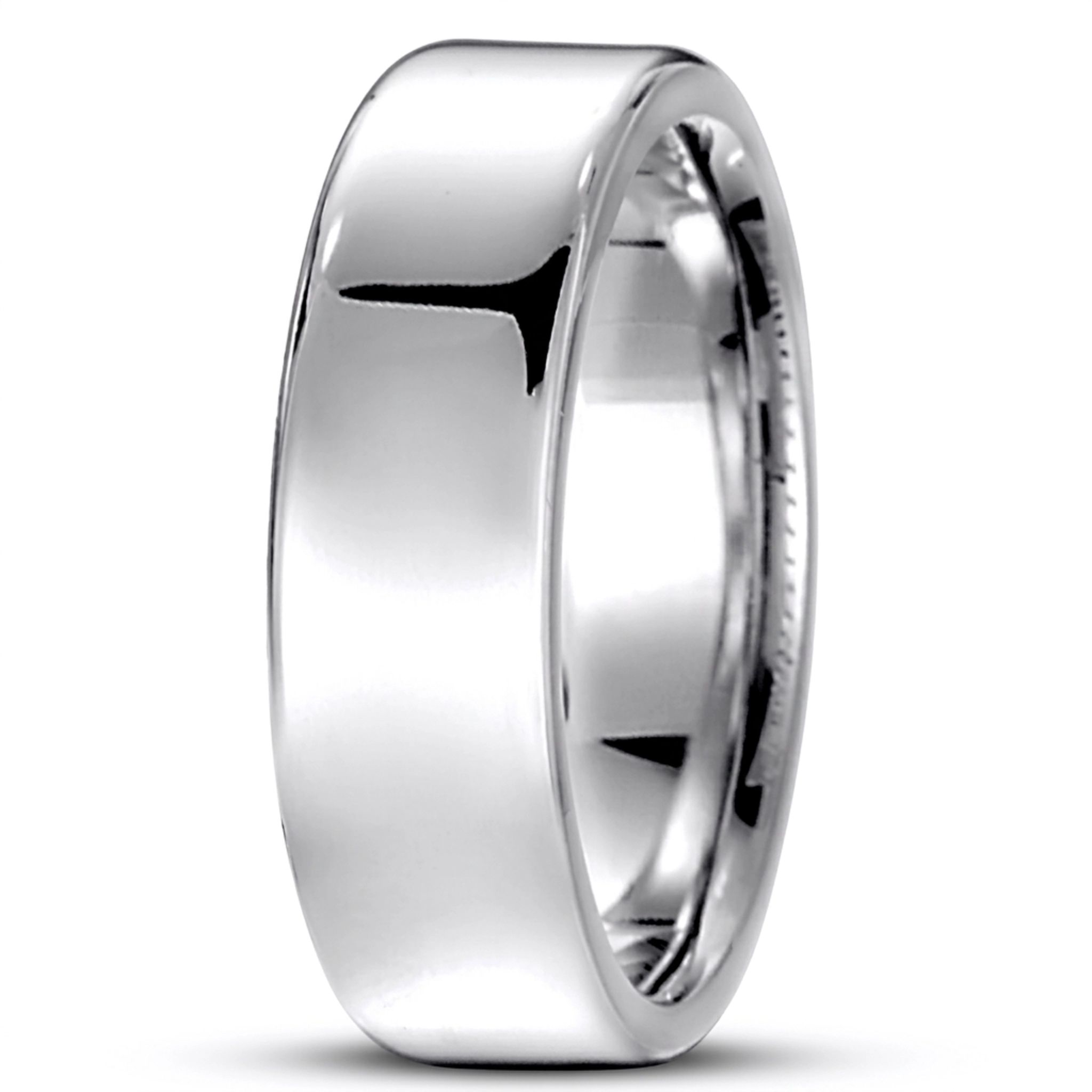 10K white gold 7.5mm. high polish soft-edge-flat-comfort-fit-wedding-band - alternate view 13