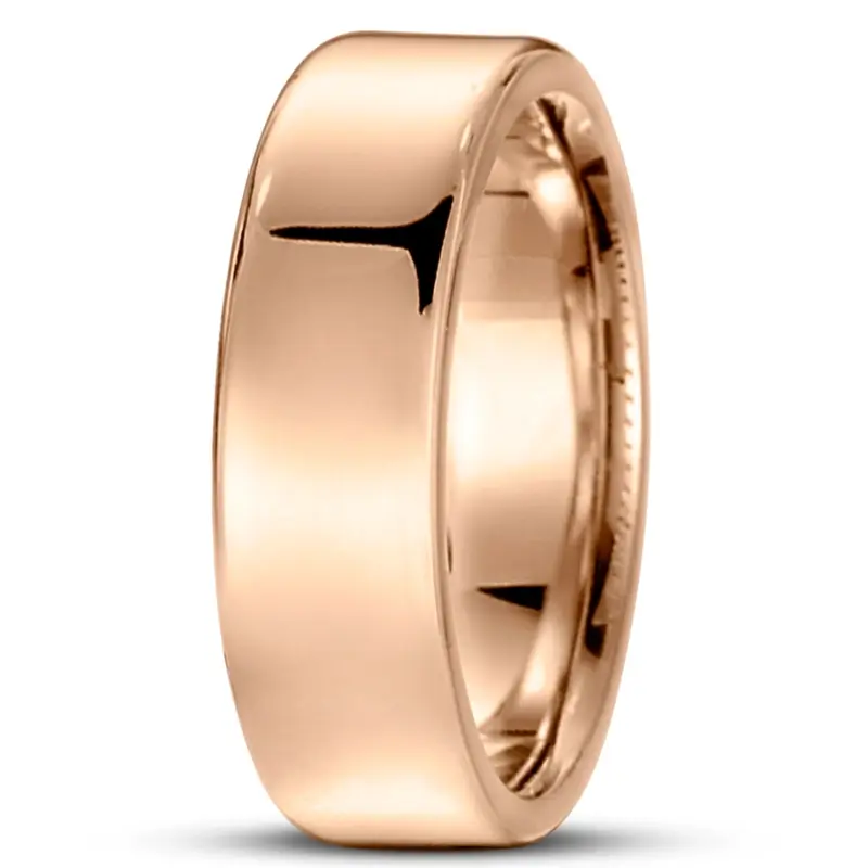 10K pink gold 7.5mm. high polish soft-edge-flat-comfort-fit-wedding-band - alternate view 15