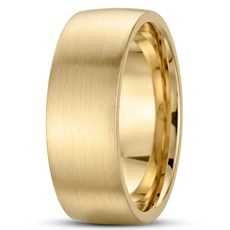 10K yellow gold 8.5mm. satin soft-edge-flat-comfort-fit-wedding-band - alternate view 19