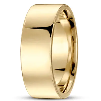 10K yellow gold 8.5mm. high polish soft-edge-flat-comfort-fit-wedding-band - alternate view 17 thumbnail
