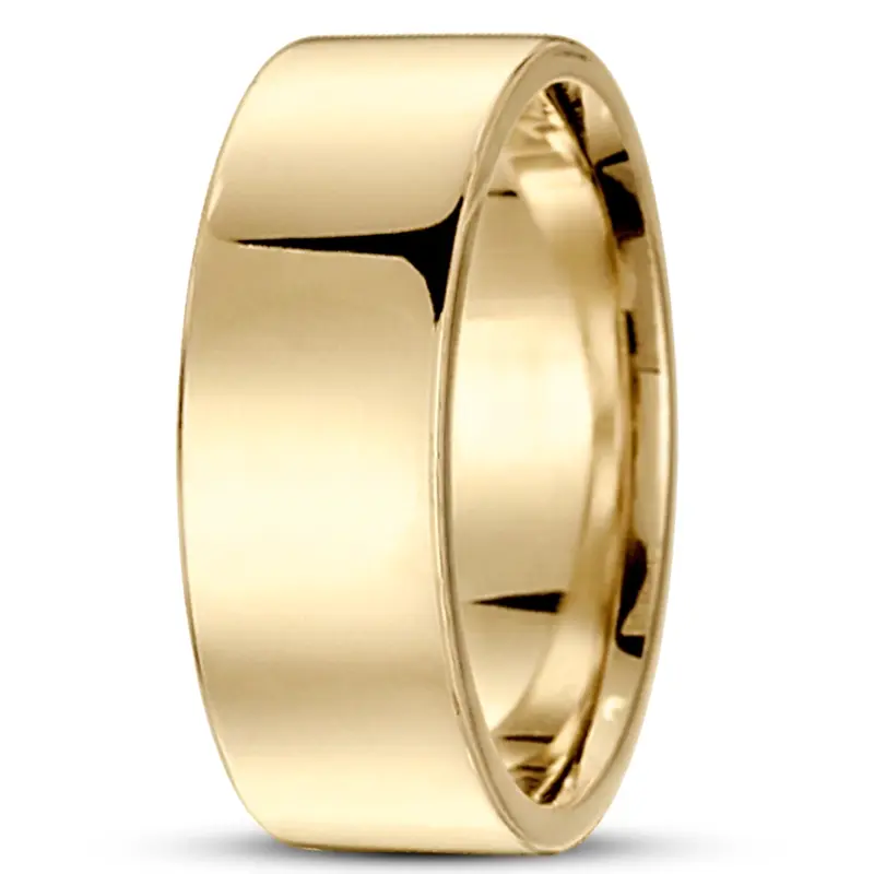 10K yellow gold 8.5mm. high polish soft-edge-flat-comfort-fit-wedding-band - alternate view 17