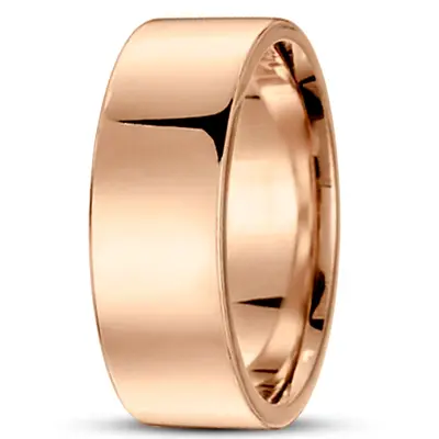10K pink gold 8.5mm. high polish soft-edge-flat-comfort-fit-wedding-band - alternate view 18 thumbnail