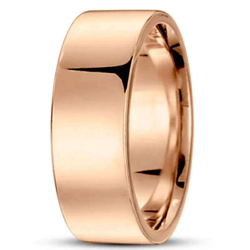 10K pink gold 8.5mm. high polish soft-edge-flat-comfort-fit-wedding-band - alternate view 18