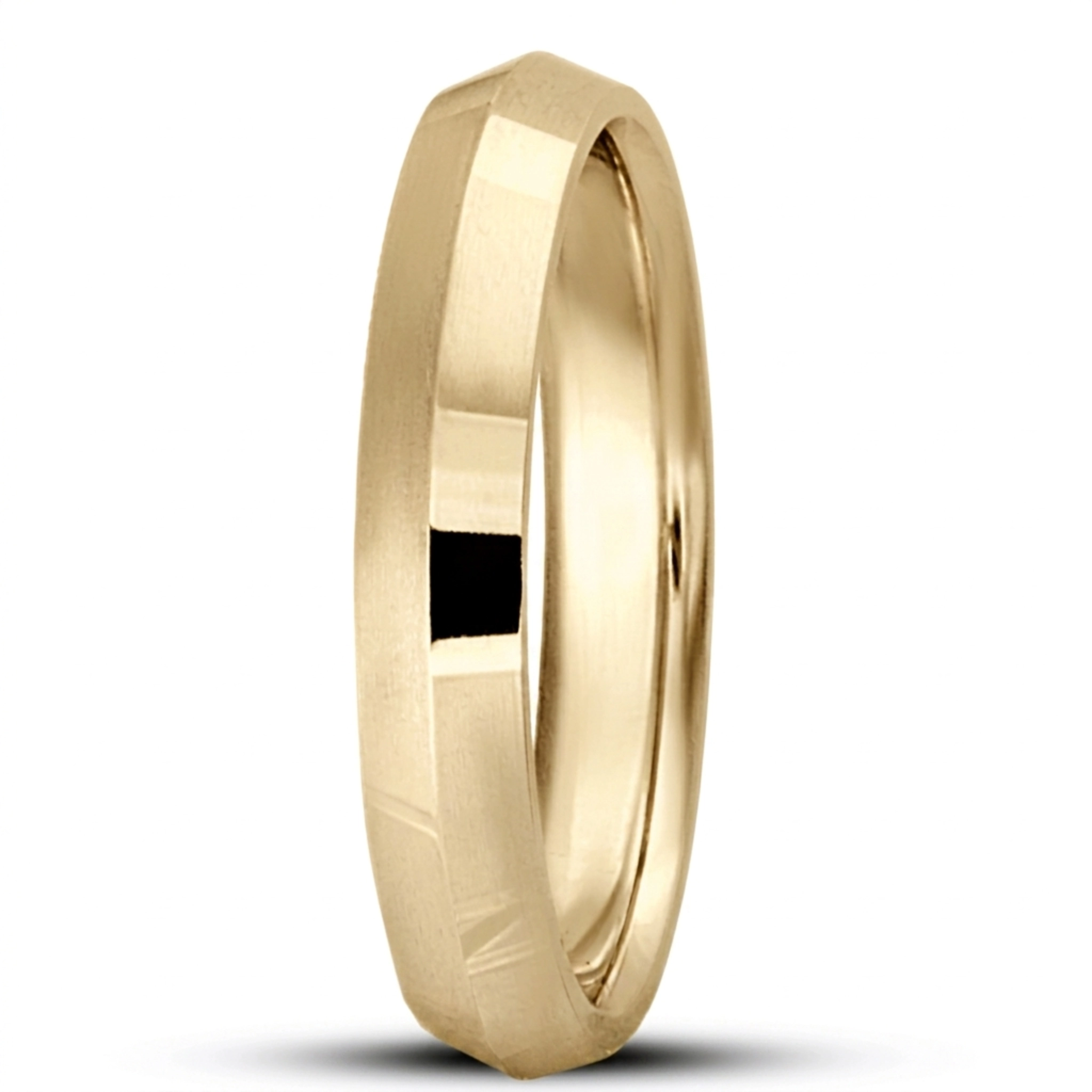 10K yellow gold 3mm. high polish knife-edge-wedding-band - alternate view 2