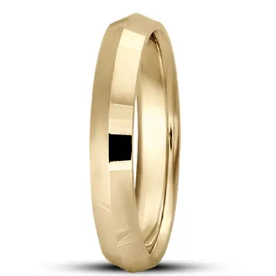 10K yellow gold 3mm. high polish knife-edge-wedding-band - alternate view 2 thumbnail