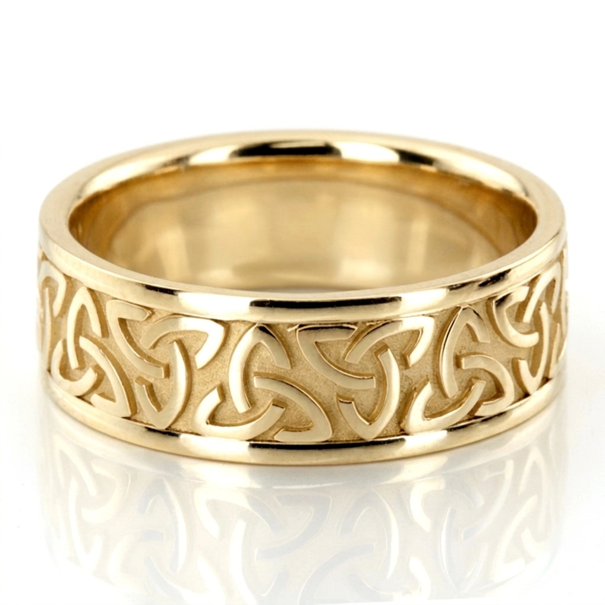 10K yellow gold 8mm. high polish hand-made-celtic-wedding-band - alternate view 4