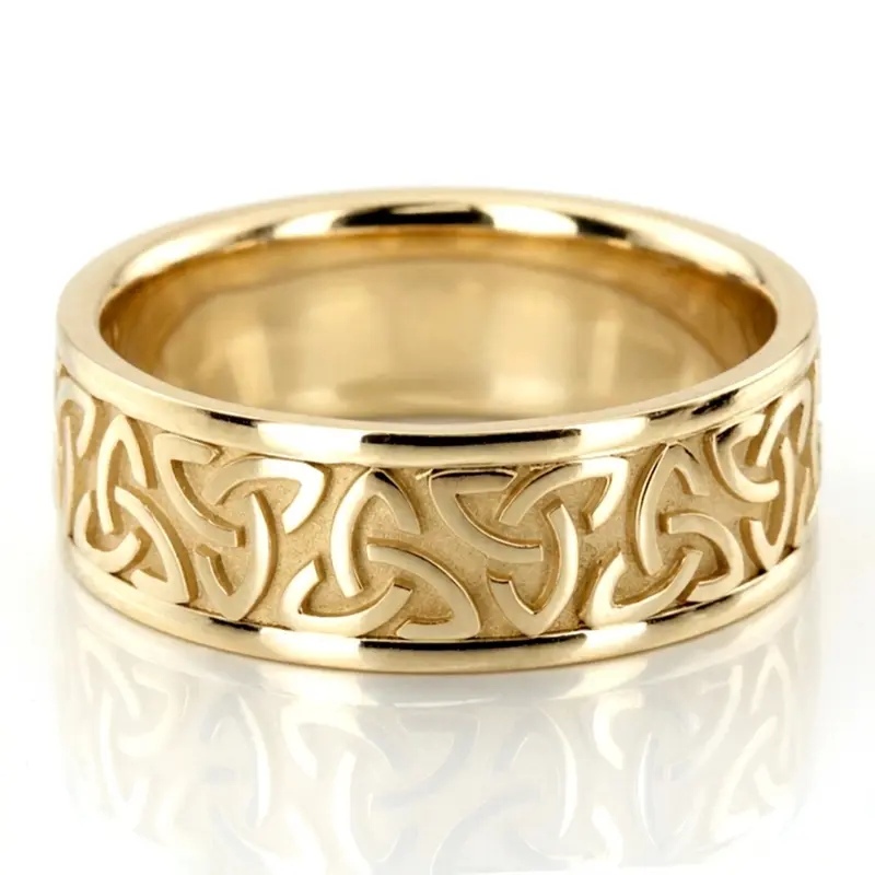 10K yellow gold 8mm. high polish hand-made-celtic-wedding-band - alternate view 4