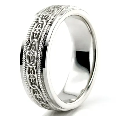 10K white gold 6mm. high polish hand-made-celtic-wedding-band - alternate view 5 thumbnail