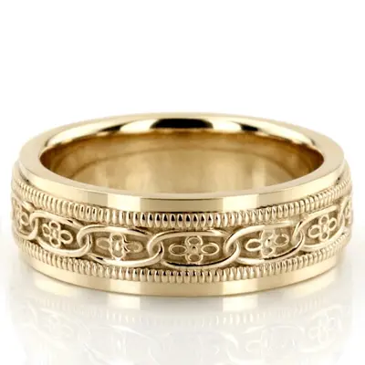 10K yellow gold 6mm. high polish hand-made-celtic-wedding-band - alternate view 4 thumbnail