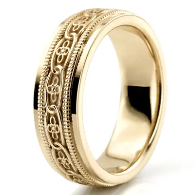 10K yellow gold 6mm. high polish hand-made-celtic-wedding-band - alternate view 6 thumbnail