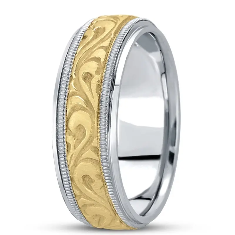 platinum 7.5mm. wire matte hand-made-antique-wedding-band - alternate view 4