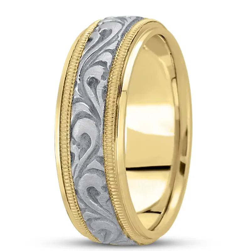 platinum 7.5mm. wire matte hand-made-antique-wedding-band - alternate view 5