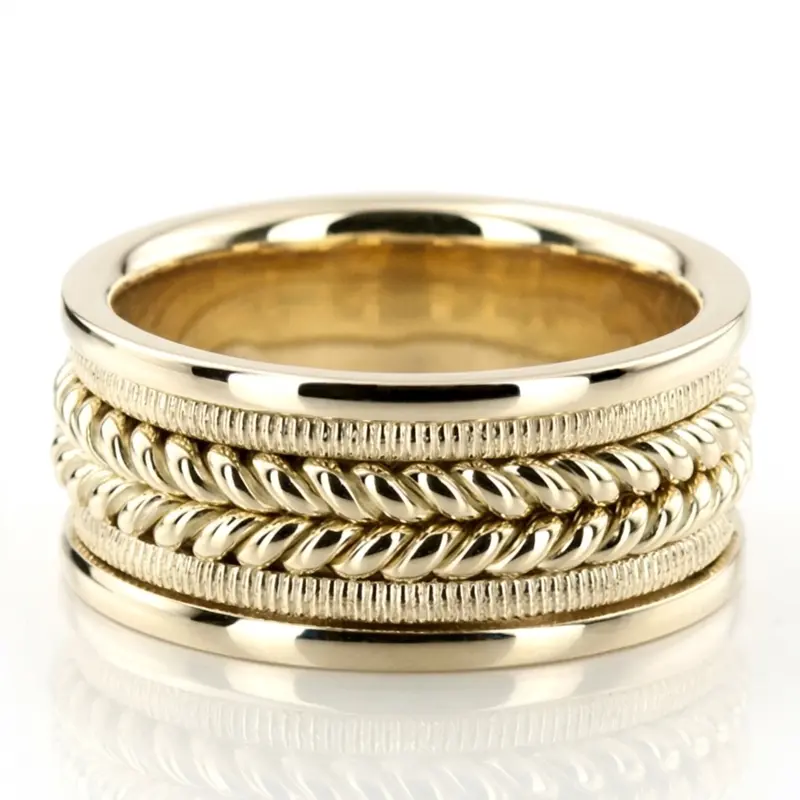 platinum 10mm. high polish hand-made-woven-wedding-band - alternate view 5