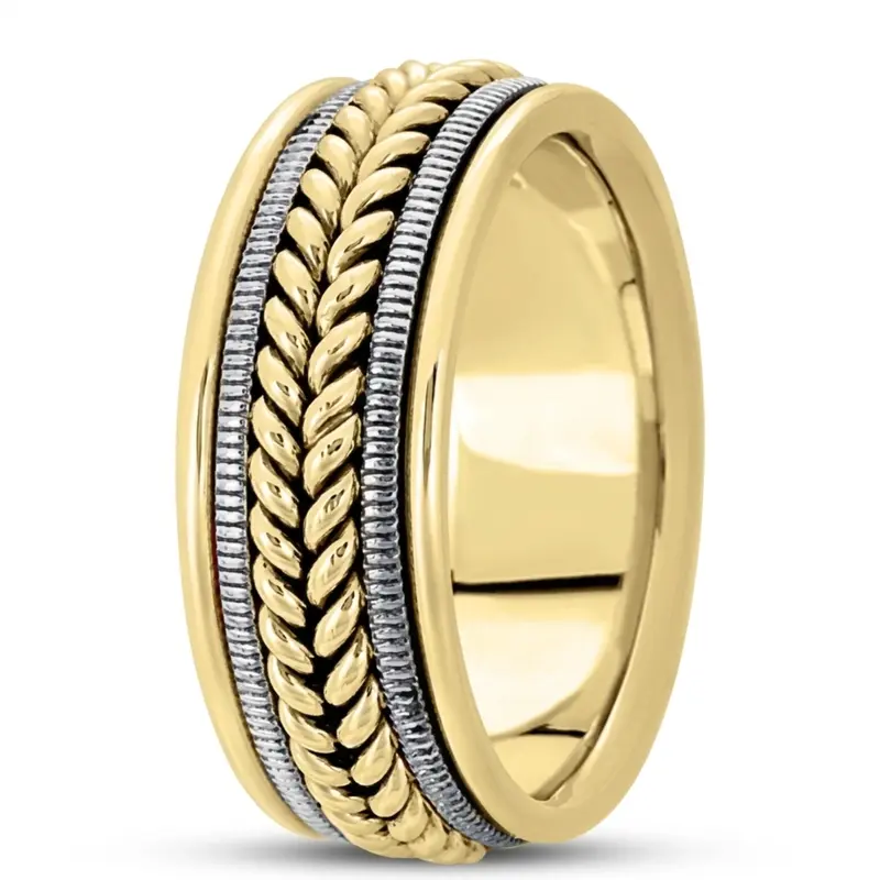 platinum 9mm. high polish hand-made-woven-wedding-band - alternate view 11