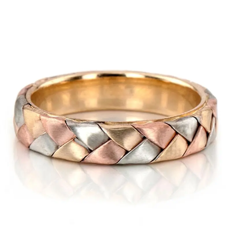 18K same as picture gold 4.5mm. satin handmade-wedding-bands - main view