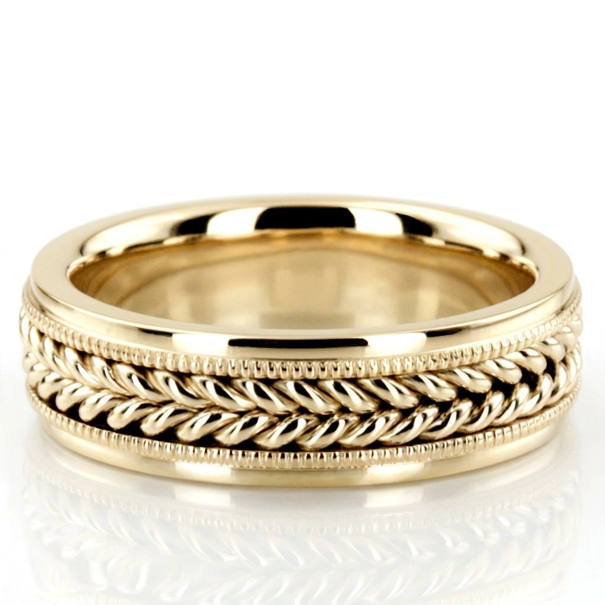 10K yellow gold 6mm. high polish Hand-made-wedding-ring - alternate view 3