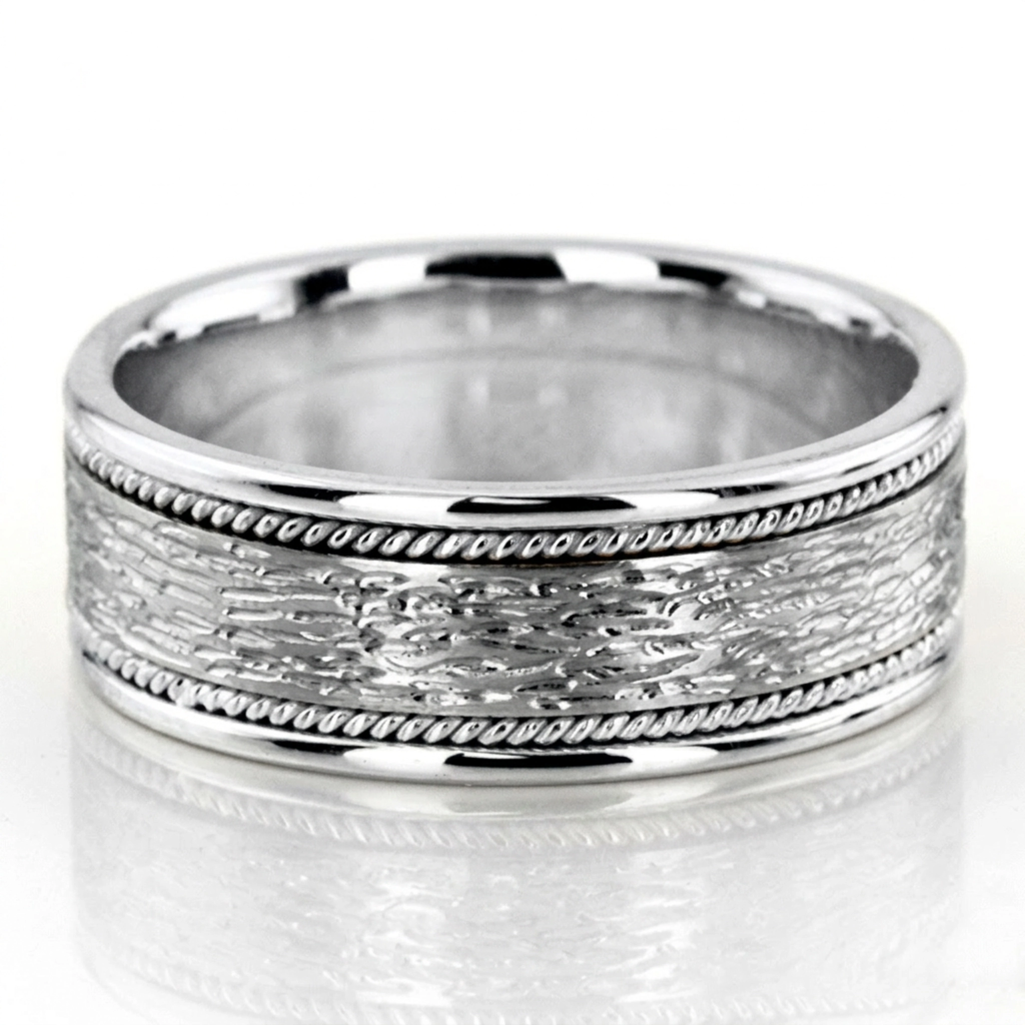 10K white gold 8mm. same as picture hand-made-weddingbands - alternate view 3
