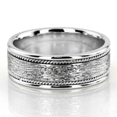 10K white gold 8mm. same as picture hand-made-weddingbands - alternate view 3 thumbnail