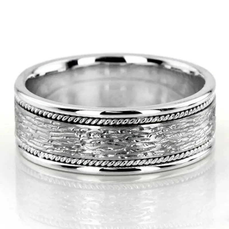10K white gold 8mm. same as picture hand-made-weddingbands - alternate view 2