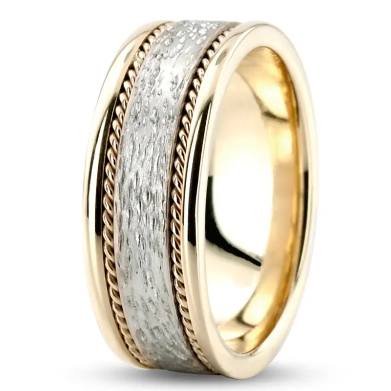 10K yellow-white-yellow gold 9mm. same as picture hand-made-weddingbands - alternate view 6