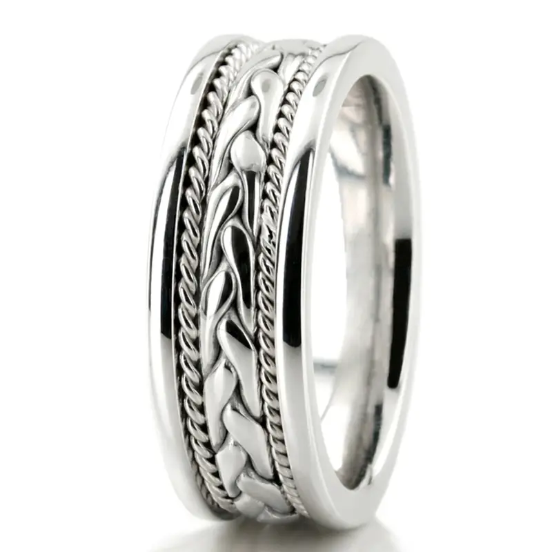 10K white gold 7mm. same as picture hand-made-wedding-band - alternate view 7
