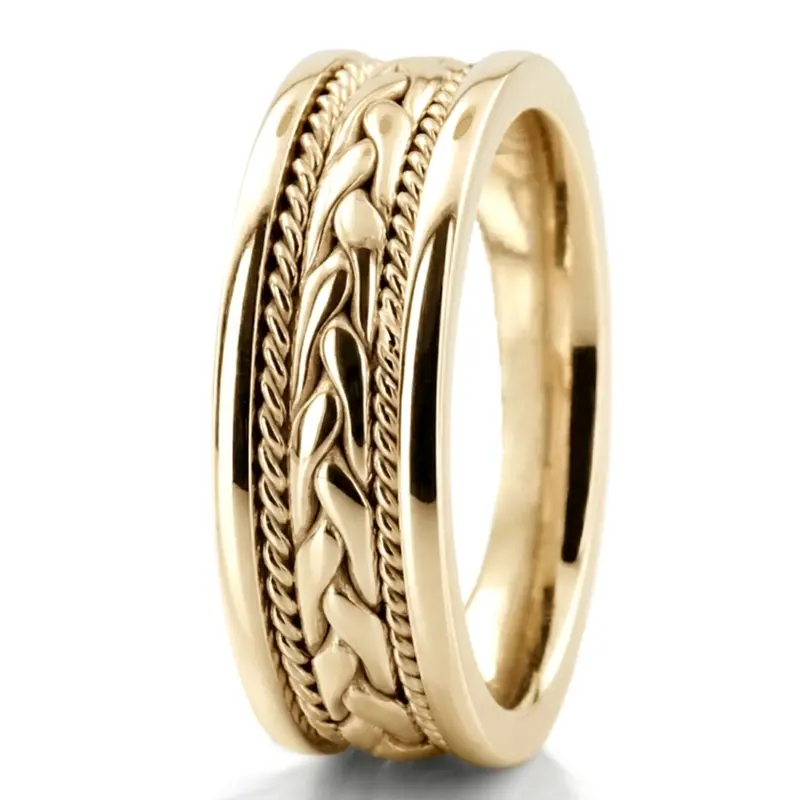 10K yellow gold 7mm. same as picture hand-made-wedding-band - alternate view 5