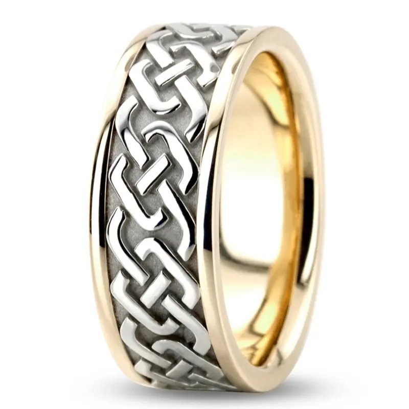 platinum 8mm. high polish hand-made-celtic-wedding-band - alternate view 4