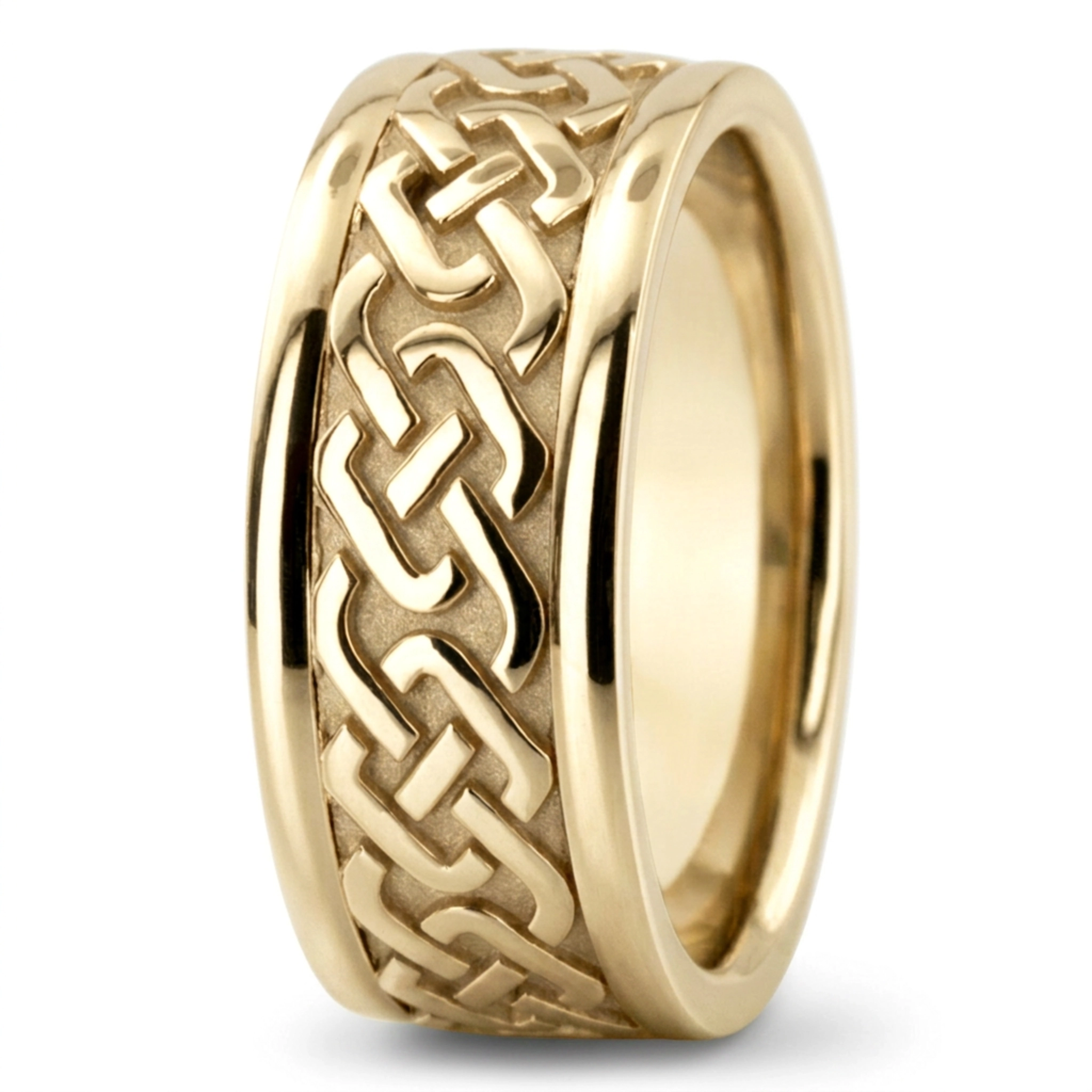 10K yellow gold 9mm. high polish hand-made-celtic-wedding-band - alternate view 7