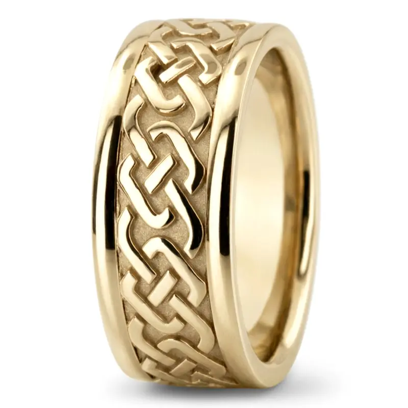 platinum 9mm. high polish hand-made-celtic-wedding-band - alternate view 7
