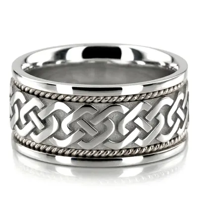 Embossed Celtic Wedding Band - view 3 of 7