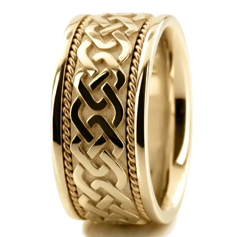 platinum 10.5mm. high polish hand-made-celtic-wedding-band - alternate view 5