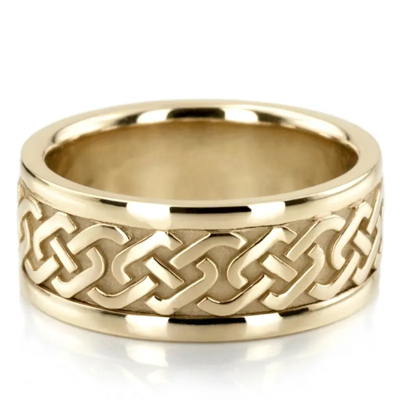 platinum 9mm. high polish hand-made-celtic-wedding-band - alternate view 3