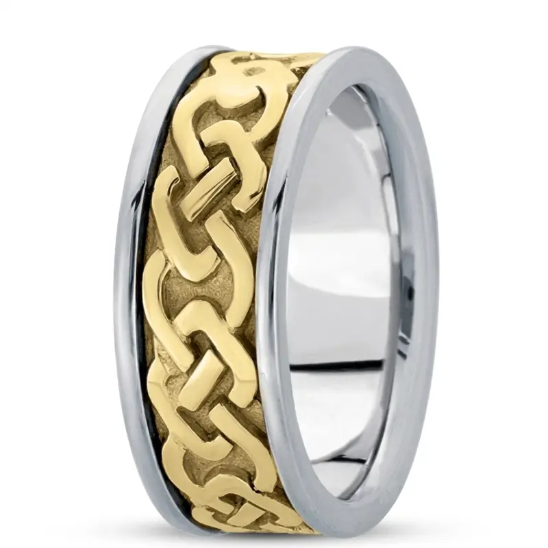 platinum 8.5mm. high polish hand-made-celtic-wedding-band - alternate view 5