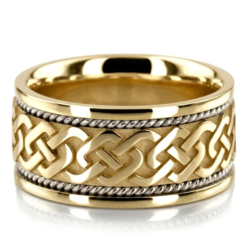 platinum 10.5mm. high polish hand-made-celtic-wedding-band - alternate view 4