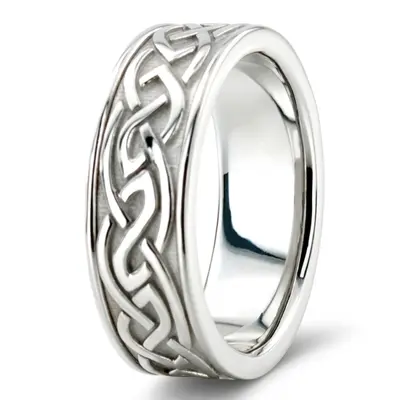 Elegant Celtic Handcrafted Wedding Band - view 6 of 7