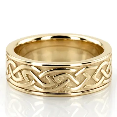 Elegant Celtic Handcrafted Wedding Band - view 3 of 7