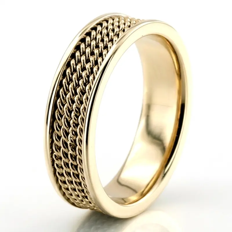 14K yellow gold 6mm. high polish hand-made-wedding-ring - alternate view 8