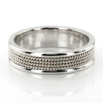 Four-row Braided Two-Color Wedding Band  - view 4 of 8
