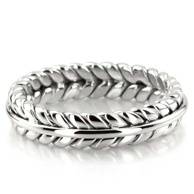 platinum 5mm. high polish hand-made-wedding-ring - alternate view 3