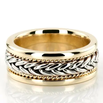 Extravagant Two-Tone Handmade Wedding Ring  - view 1 of 7
