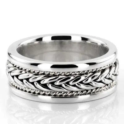 Extravagant Two-Tone Handmade Wedding Ring  - view 3 of 7