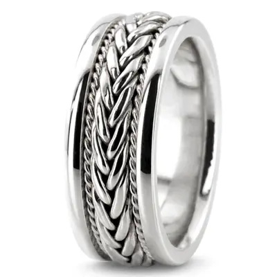 Extravagant Two-Tone Handmade Wedding Ring  - view 6 of 7