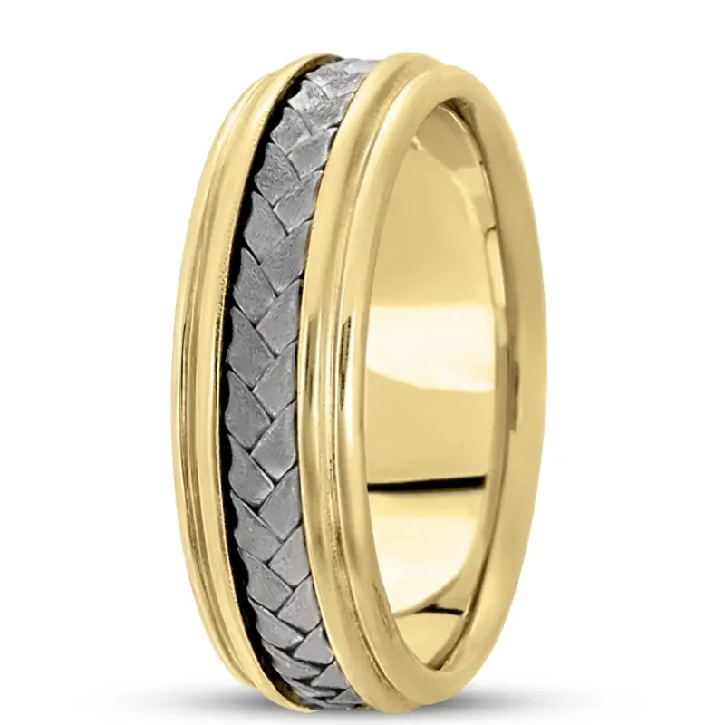 platinum 7mm. satin hand-made-hand-woven-wedding-band - alternate view 5