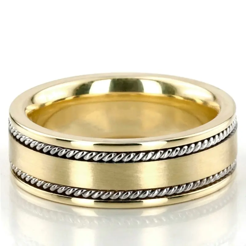 platinum 6mm. satin hand-made-hand-woven-wedding-band - alternate view 3