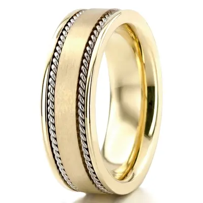 10K y-w-y-w-y gold 6mm. satin hand-made-hand-woven-wedding-band - alternate view 7 thumbnail