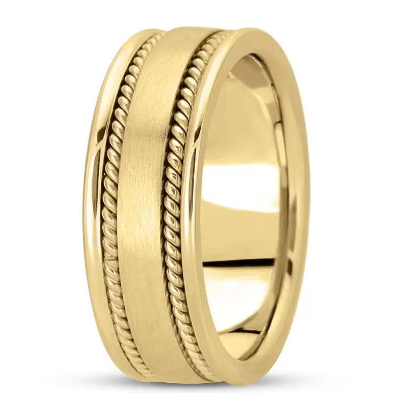platinum 8mm. satin hand-made-hand-woven-wedding-band - alternate view 5