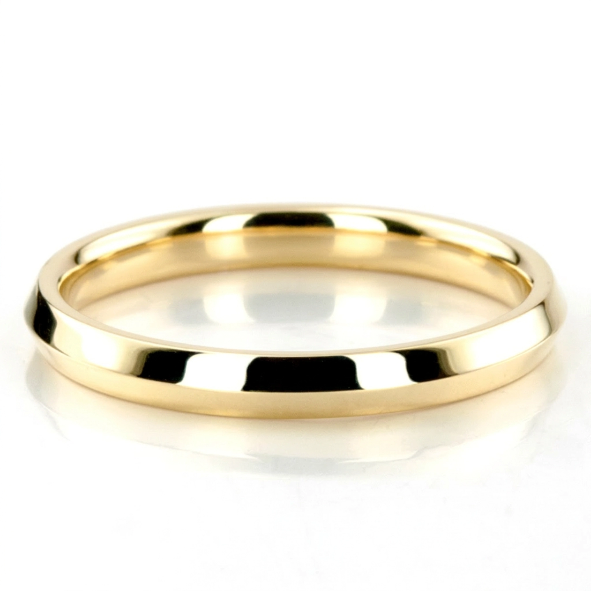 14K yellow gold 3mm. high polish knife-edge-wedding-band - alternate view 4
