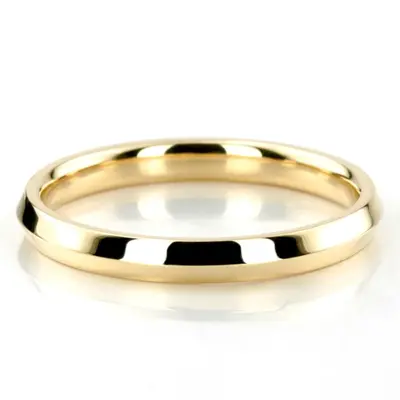 14K yellow gold 3mm. high polish knife-edge-wedding-band - alternate view 4 thumbnail